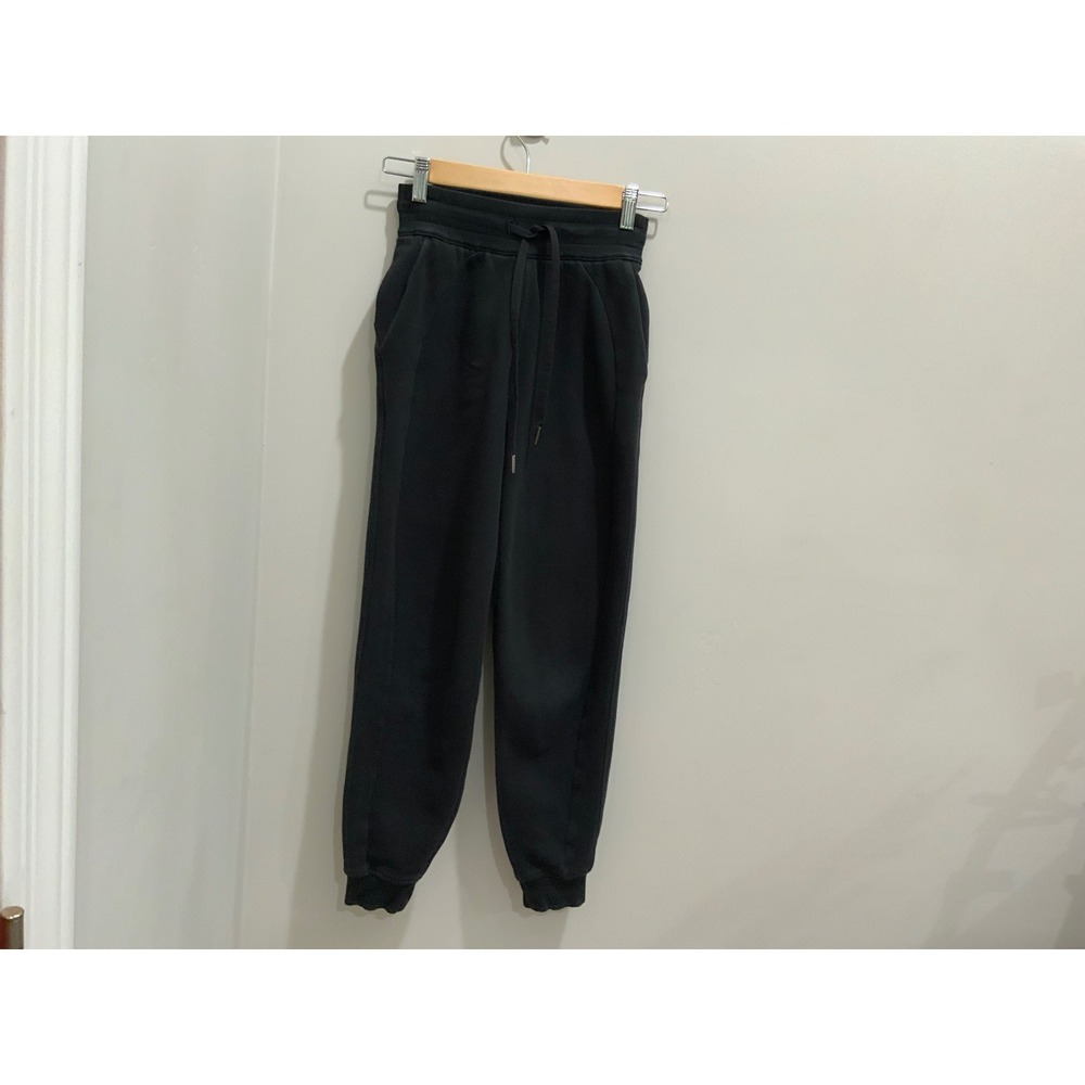 Lululemon Scuba High-Rise Jogger Black Cotton Blend Fleece Sweatpants Size 0